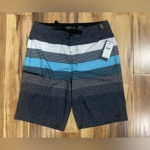 O'Neill Full Length Shorts Blue Striped Board Shorts Swim Brisbane Mens 30
